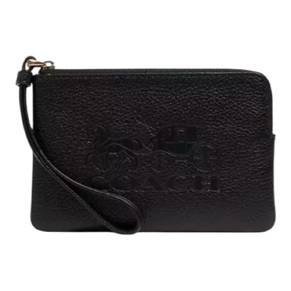 Coach Jes Corner Zip Wristlet With Horse And Carriage Print - Picture 1 of 6